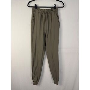 Lululemon Stretch Jogger Women 4 Olive Green Excellent Tapered LW5DQDS High Rise